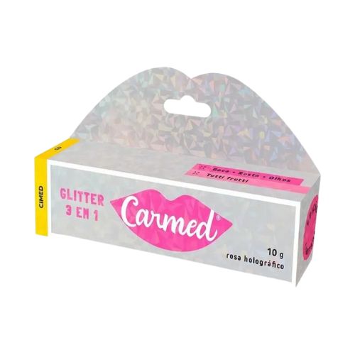 Carmed Glitter 3 em 1 Hidratante Labial Multi-funcional Tutti Frutti 10G