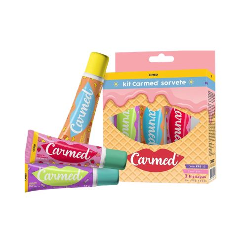 Carmed Sorvete Kit Verão Hidratante Labial 3x10G incolores