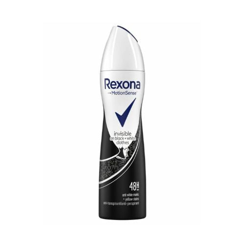 Rexona Desodorizante Spray Invisible On Black & White Clothes Woman