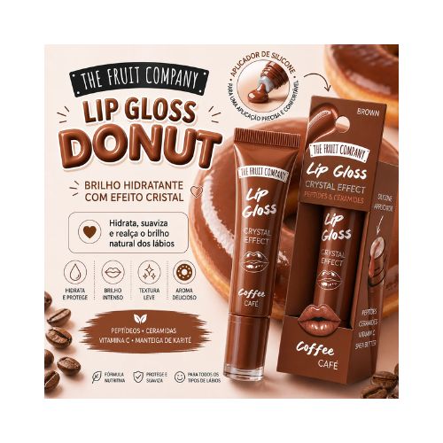 The Fruit Company Lip Gloss Crystal Effect Café