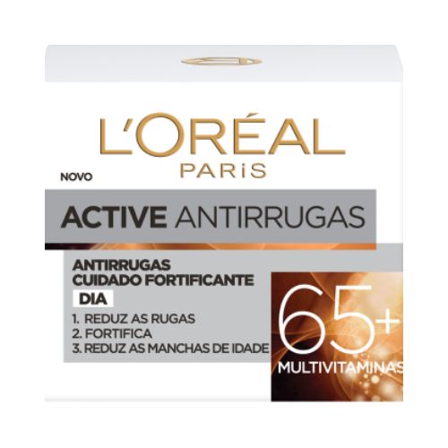 L'oreal Creme Rosto Activ Cuidado Fortificante Antirrugas Dia 65+ 50ml