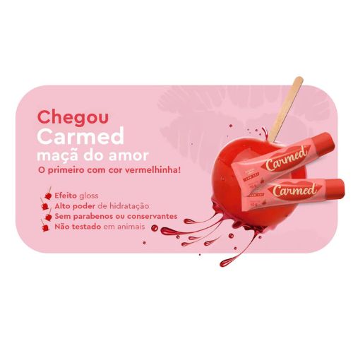 Carmed Maçã do Amor Hidratante Labial 10G efeito gloss