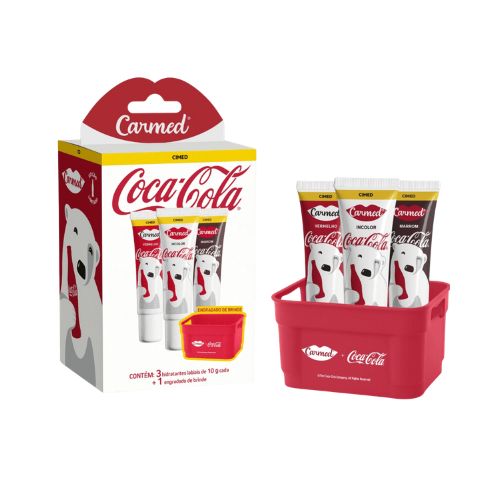 Carmed Coca-Cola Kit Hidratante Labial 3x10G Edição Limitada